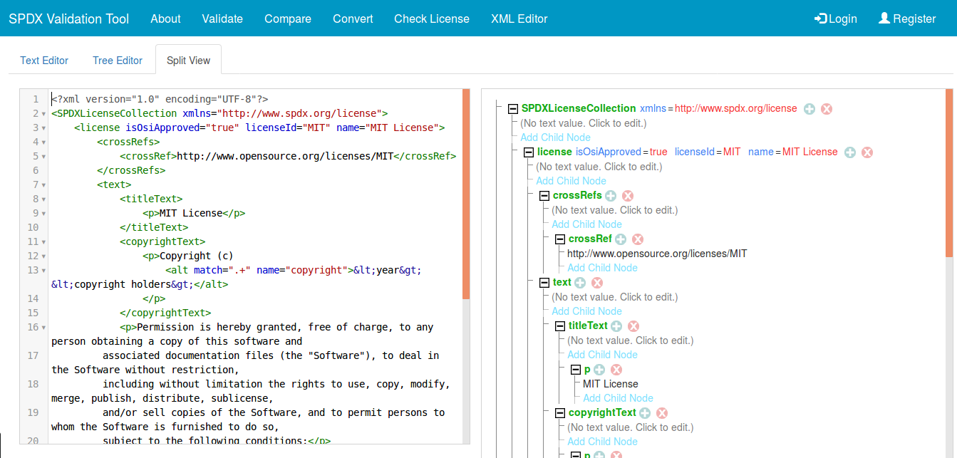 google summer of code XML editor project screenshot
